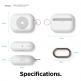 Elago Airpods Pro Retro AW6 Silicone Hang Case - силиконов калъф с карабинер за Apple Airpods Pro (бял)  6