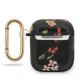 Guess Airpods Silicone Case Flower Collection No.3 - силиконов калъф с карабинер за Apple Airpods и Apple Airpods 2 (черен) 1