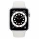 Apple Watch Series 6 GPS, 40mm Silver Aluminium Case with White Sport Band - умен часовник от Apple  1
