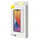 Baseus Full Screen Curved Anti-Bluelight Soft Edge Tempered Glass (SGAPIPH67N-TE01) - стъклено защитно покритие за целия дисплей на iPhone 12 Pro Max (прозрачен-черен) (2 броя) 2