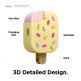 Elago Airpods Pro Ice Cream Design Silicone Case - силиконов калъф с карабинер за Apple Airpods Pro (жълт)  1