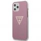 Guess Metallic Case - дизайнерски кейс с висока защита за iPhone 12 Pro Max (розов) 1