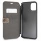 Guess Charms Collection Booktype Case - дизайнерски кожен калъф, тип портфейл за iPhone 12 mini (кафяв) 1