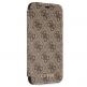 Guess Charms Collection Booktype Case - дизайнерски кожен калъф, тип портфейл за iPhone 12 mini (кафяв) 2