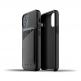 Mujjo Leather Wallet Case - кожен (естествена кожа) кейс с джоб за кредитна карта за iPhone 12 mini (черен) 1