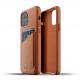 Mujjo Leather Wallet Case - кожен (естествена кожа) кейс с джоб за кредитна карта за iPhone 12, iPhone 12 Pro (кафяв) 2