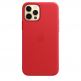 Apple iPhone Leather Case with MagSafe - оригинален кожен кейс (естествена кожа) за iPhone 12, iPhone 12 Pro (червен) 6