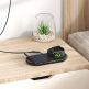 Baseus Planet 2in1 Wireless Charger - двойна поставка (пад) с технология за безжично зареждане за Qi съвместими устройства и Apple Watch (черен) 8