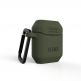 Urban Armor Gear Standard Issue Silicone Case 001 - удароустойчив силиконов калъф с карабинер за Apple Airpods и Apple Airpods 2 (тъмнозелен) 4
