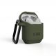 Urban Armor Gear Standard Issue Silicone Case 001 - удароустойчив силиконов калъф с карабинер за Apple Airpods и Apple Airpods 2 (тъмнозелен) 6
