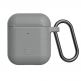Urban Armor Gear Soft Touch U Silicone Case - удароустойчив силиконов калъф с карабинер за Apple Airpods и Apple Airpods 2 (сив) 1