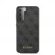 Guess 4G Charms Collection Hard Case - дизайнерски кожен кейс за Samsung Galaxy S21 Plus (сив) 2