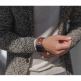 Meridio Norrebro Full Grain Leather Band - уникална ръчно изработена кожена (естествена кожа) каишка за Apple Watch 42мм, 44мм (тъмнокафяв) 5