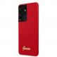 Guess Hard Silicone Case - силиконов (TPU) калъф за Samsung Galaxy S21 Ultra (червен)  1
