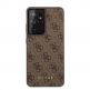 Guess 4G Charms Collection Hard Case - дизайнерски кожен кейс за Samsung Galaxy S21 Ultra (кафяв) 1