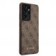 Guess 4G Charms Collection Hard Case - дизайнерски кожен кейс за Samsung Galaxy S21 Ultra (кафяв) 3
