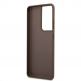 Guess 4G Charms Collection Hard Case - дизайнерски кожен кейс за Samsung Galaxy S21 Ultra (кафяв) 5
