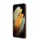 Guess 4G Charms Collection Hard Case - дизайнерски кожен кейс за Samsung Galaxy S21 (кафяв) 2