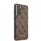 Guess 4G Charms Collection Hard Case - дизайнерски кожен кейс за Samsung Galaxy S21 (кафяв) 4