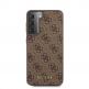 Guess 4G Charms Collection Hard Case - дизайнерски кожен кейс за Samsung Galaxy S21 (кафяв) 5