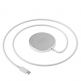 Dudao USB-C Magnetic Wireless Qi Charger 15W - поставка (пад) за безжично зареждане за iPhone с Magsafe (бял) 2