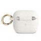 Guess AirPods 3 Silicone Glitter Case - силиконов калъф с карабинер за Apple Airpods 3 (бял) 1