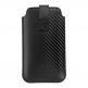 Vennus Carbon Pouch Size 17 - вертикален кожен калъф, тип джоб с лента за издърпване за iPhone 11 Pro Max, iPhone XS Max, Huawei P40 Pro, Huawei P40 Lite, Galaxy S10 Plus и други (черен) 1
