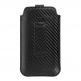 Vennus Carbon Pouch Size 17 - вертикален кожен калъф, тип джоб с лента за издърпване за iPhone 11 Pro Max, iPhone XS Max, Huawei P40 Pro, Huawei P40 Lite, Galaxy S10 Plus и други (черен) 2