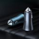 Baseus Golden Contactor Pro Quick Car Charger 40W (TZCCJD-A0G) - зарядно за кола с два USB изхода, технология за бързо зареждане и USB-A към USB-C кабел (тъмносив) 5