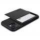 Spigen Slim Armor CS Case - хибриден кейс с отделение за кр. карти и най-висока степен на защита за iPhone 13 (черен) 10