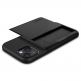 Spigen Slim Armor CS Case - хибриден кейс с отделение за кр. карти и най-висока степен на защита за iPhone 13 (черен) 11