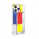 SwitchEasy Artist Mondrian Case - дизайнерски хибриден удароустойчив кейс за iPhone 13 (прозрачен)  1