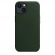 Apple iPhone Leather Case with MagSafe - оригинален кожен кейс (естествена кожа) за iPhone 13 (зелен) 2