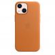 Apple iPhone Leather Case with MagSafe - оригинален кожен кейс (естествена кожа) за iPhone 13 Mini (оранжев) 3