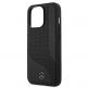 Mercedes Perforated Area Genuine Leather Hard Case - дизайнерски кожен кейс (естествена кожа) за iPhone 13 Pro Max (черен) 1
