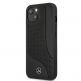 Mercedes Perforated Area Genuine Leather Hard Case - дизайнерски кожен кейс (естествена кожа) за iPhone 13 (черен) 1