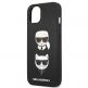 Karl Lagerfeld Karl & Choupette Saffiano Leather Case - дизайнерски кожен кейс за iPhone 13 mini (черен) 5