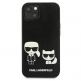 Karl Lagerfeld Karl & Choupette Ikonik Leather Case - дизайнерски кожен кейс за iPhone 13 (черен)  2
