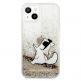 Karl Lagerfeld Liquid Glitter Choupette Fun Case - дизайнерски кейс с висока защита за iPhone 13 (прозрачен) 2