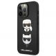 Karl Lagerfeld Karl & Choupette Saffiano Leather Case - дизайнерски кожен кейс за iPhone 13 Pro (черен)  1