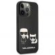 Karl Lagerfeld Karl & Choupette Ikonik Leather Case - дизайнерски кожен кейс за iPhone 13 Pro (черен)  3