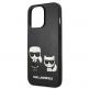 Karl Lagerfeld Karl & Choupette Ikonik Leather Case - дизайнерски кожен кейс за iPhone 13 Pro (черен)  5