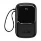 Baseus Qpow Digital Display Power bank with USB-C cable 22.5W (PPQD-I01) - външна батерия 20000 mAh с вграден USB-C кабел и USB-C, USB-A и Lightning изходи за зареждане на мобилни устройства (черен) 1