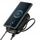 Baseus Qpow Digital Display Power bank with USB-C cable 22.5W (PPQD-I01) - външна батерия 20000 mAh с вграден USB-C кабел и USB-C, USB-A и Lightning изходи за зареждане на мобилни устройства (черен) 2