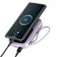 Baseus Qpow Digital Display Power bank with Lightning cable 20W (PPQD-H05) - външна батерия 20000 mAh с вграден Ligtning кабел и USB-C, USB-A и Lightning изходи (лилав) 2