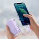 Baseus Qpow Digital Display Power bank with Lightning cable 20W (PPQD-H05) - външна батерия 20000 mAh с вграден Ligtning кабел и USB-C, USB-A и Lightning изходи (лилав) 9