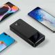 Baseus Bipow Digital Display Power Bank 15W 20000mAh (PPDML-J01) - външна батерия с два USB-A и един USB-C изходи и технология за бързо зареждане (черен) 9