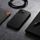 iCarer Leather Oil Wax MagSafe Case - кожен (естествена кожа) кейс с MagSafe за iPhone 13 Pro (черен) 11
