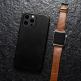 iCarer Leather Oil Wax MagSafe Case - кожен (естествена кожа) кейс с MagSafe за iPhone 13 Pro (черен) 12