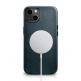 iCarer Leather Oil Wax MagSafe Case - кожен (естествена кожа) кейс с MagSafe за iPhone 13 mini (син) 2